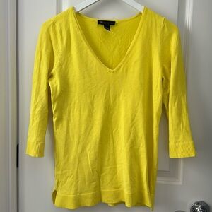 INC International Concepts Bright Yellow V Neck Sweater